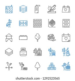texture icons set. Collection of texture with hot stones, bricks, cotton candy, wood, weathercock, terracotta, chinese ink, layer, wedding day. Editable and scalable texture icons.