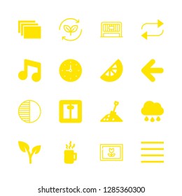texture icons set with frame with a flower, menu and soil vector set