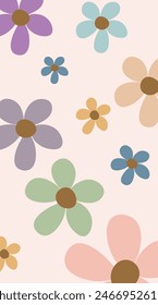 Texture image of colorful flowers in vertical format ideal for spring background