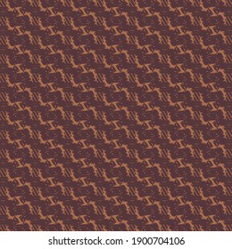 The texture of a jute or wool carpet, with oblique stripes made of chained shapes or elements. Textured decorative background, in brown and gold.