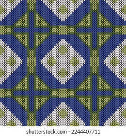 С Weihnachten Texture Strickgewebe nahtlose Muster. Vektorgrafik-Farben: Olivengrün, Fidschi Grün, Persisch Blau, Lavendel Blush