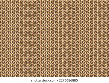 Texture of  knitted fabric,Simple pattern with leaves yellow and brown vector pattern can be used for textile, wallpaper,wedding