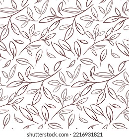 The texture of the leaves with red lines on a white background. Abstract drawing in a botanical theme. It is used for printing on textiles and paper. Gift wrapping.
