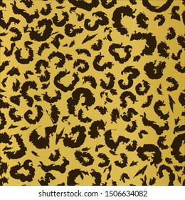 Texture Of Leopard Fur Vector Seemless Pattern