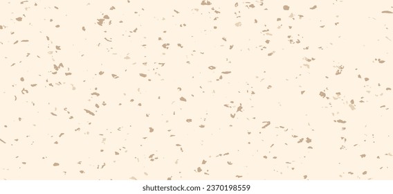 Texture of light beige paper. Vintage ecru background with specks, dots, particles. Pastel grunge background.