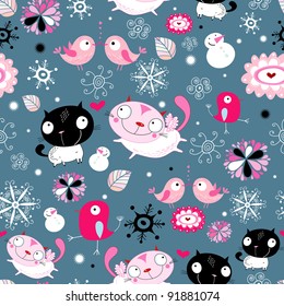 texture of the love of cats and birds