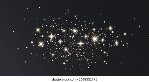 Texture, magic, star, gold, glistering celestial gold dust sparkles in an abstract night sky, evoking mystery, elegance, and festive luxury with glowing stardust vibes.