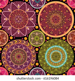 Texture with mandalas. Ethnic style.