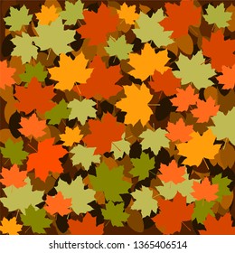 The texture of many autumn leaves of trees