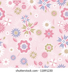 texture of many different flowers on pink background