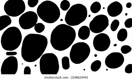 Texture of a melted plastic surface with scorched circles. Vector illustration with abstract doodle ovals.