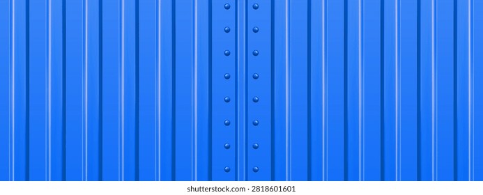 Texture metal pattern with container corrugated wall and panel background roof. Sheet iron surface with plank warehouse tile and building paper box. Corrugated line texture with container.