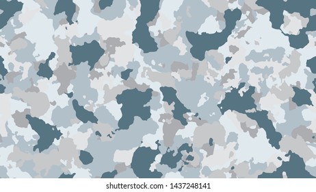 Texture military camouflage. Abstract camo backgound. Seamless pattern for textile. Grey stylish flyer. Colorful uniform design. Combat vector illustration.
