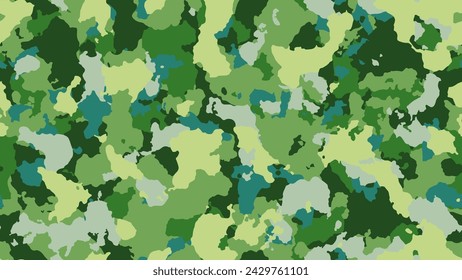 Texture military camouflage. Abstract camo backgound. Seamless pattern for textile. Green vintage template. Colorful uniform design. Combat vector illustration.