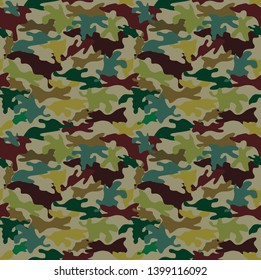 Texture military camouflage repeats seamless army green hunting. Camouflage seamless pattern texture. Abstract modern vector military camo backgound. Fabric textile print template. Vector illustration