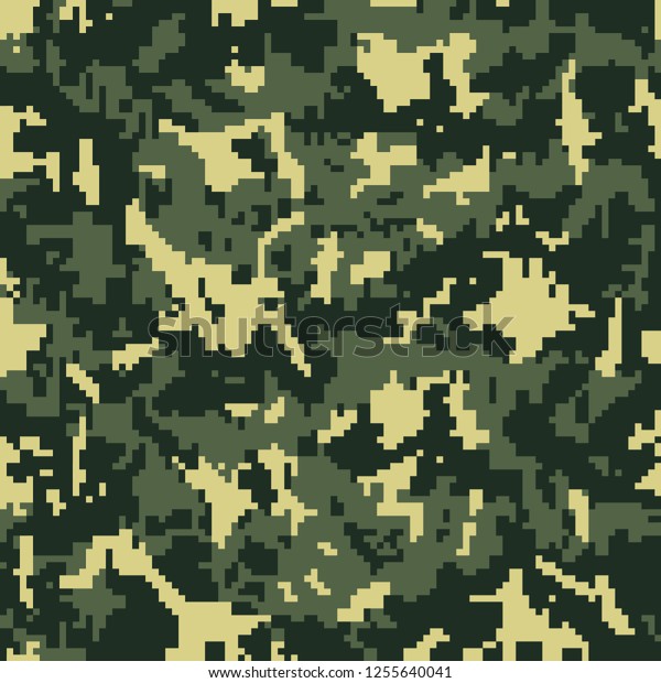 Texture Military Camouflage Seamless Army Green Stock Vector (Royalty ...