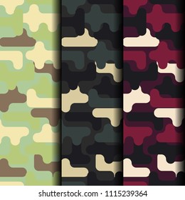 Texture military camouflage seamless pattern. Abstract army and hunting masking ornament.