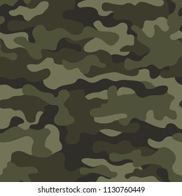 Texture military camouflage seamless pattern. Abstract army and hunting masking ornament background. Vector illustration.