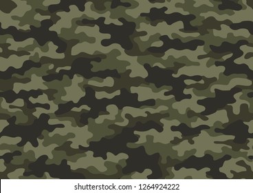 El camuflaje militar texturizado es un patrón sin fisuras. El ejército abstracto y la caza de máscaras camo interminables fondo de adorno. Ilustración vectorial.