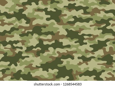 Texture military camouflage seamless pattern. Abstract army and hunting masking camo endless ornament background. Vector illustration.