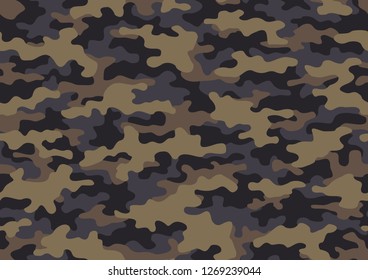 Texture military camouflage seamless pattern. Abstract army and hunting masking camo endless ornament background. Vector illustration.