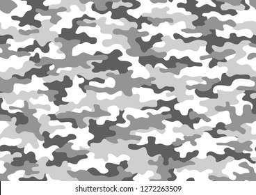 Texture Military Camouflage Seamless Pattern. Abstract Army And Hunting Masking Camo Endless Ornament Background. Vector Illustration.