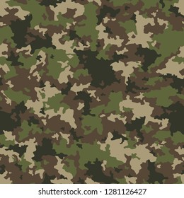 Texture military camouflage seamless pattern. Abstract modern army and hunting masking camo ornament, endless background. Vector illustration.