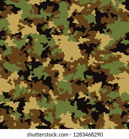 Texture military camouflage seamless pattern. Abstract modern army and hunting masking camo ornament, endless background. Vector illustration.
