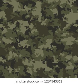 Texture military camouflage seamless pattern. Abstract modern army and hunting masking camo ornament, endless background. Vector illustration.