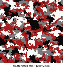 Texture military camouflage seamless pattern. Abstract modern army and hunting masking camo ornament, endless background. Vector illustration.