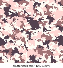 Texture military camouflage seamless pattern. Abstract modern army and hunting masking camo ornament, endless background. Vector illustration.