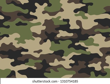 Texture military camouflage seamless pattern. Abstract army and hunting masking camo endless ornament background. Vector illustration.