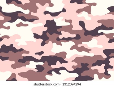 Texture military camouflage seamless pattern. Abstract army and hunting masking camo endless ornament background. Vector illustration.