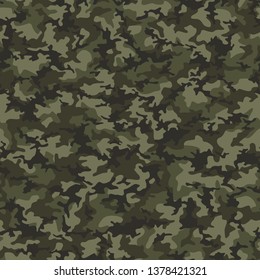 Texture military camouflage seamless pattern. Abstract army and hunting masking camo endless ornament background. Vector illustration.