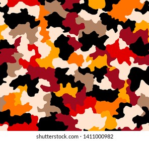 Texture military camouflage seamless pattern. Abstract army and hunting masking camo endless ornament background. Vector illustration