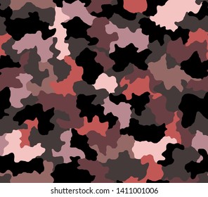 Texture military camouflage seamless pattern. Abstract army and hunting masking camo endless ornament background. Vector illustration