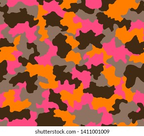 Texture military camouflage seamless pattern. Abstract army and hunting masking camo endless ornament background. Vector illustration