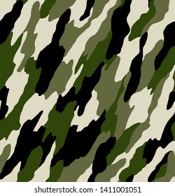 Texture military camouflage seamless pattern. Abstract army and hunting masking camo endless ornament background. Vector illustration