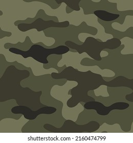 Camuflaje militar texturizado sin fisuras. Resumen de ejército y de caza disfrazar camuflaje interminable ornamento de fondo. Ilustración vectorial.