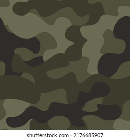 Camuflaje militar texturizado sin fisuras. Resumen de ejército y de caza disfrazar camuflaje interminable ornamento de fondo. Ilustración vectorial.