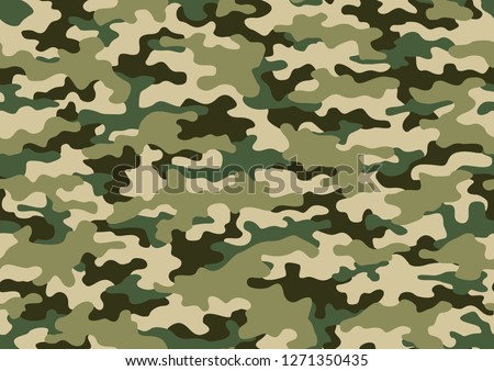 Texture military camouflage seamless pattern. Abstract army and hunting masking camo endless ornament background. Vector illustration.