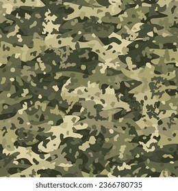 Texture military desert olive tan camouflage seamless pattern. Abstract army and hunting masking ornament background. Abstract vector illustration for fabric, uniform or textile prints