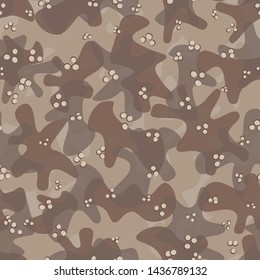 Texture military desert sand camouflage seamless pattern. Abstract army and hunting masking ornament background. Vector illustration.