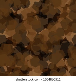 Texture military desert sand camouflage seamless pattern. Abstract army and hunting masking ornament background. Vector chocolate color illustration.