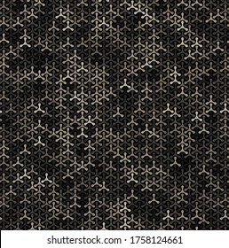 Texture military digital brown camouflage seamless pattern. Abstract army and hunting masking ornament background. Vector digital triplex mosaic camo texture