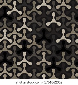 Texture military digital brown camouflage seamless pattern. Abstract army and hunting masking ornament background. Vector digital triplex mosaic camo texture
