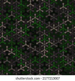 Texture military digital brown and green camouflage seamless pattern. Abstract army and hunting masking ornament background. Vector digital triplex mosaic camo texture