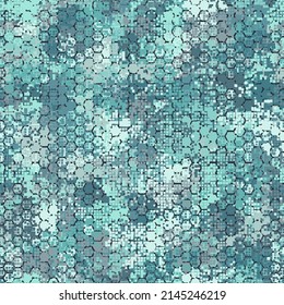 Textur militärischen digitalen kalten Meer und marinen blauen Tarnung nahtlose Muster. Abstrakte Armee und Jagd-Masking-Ornament-Hintergrund. digitale Pixelmosaik-Camo-Textur