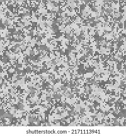 Texture military digital grayscale and monochrome camouflage seamless pattern. Abstract army and hunting masking ornament background. Vector digital pixel mosaic camo texture