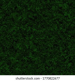 Texture military digital green camouflage seamless pattern. Abstract army and hunting masking ornament background. Vector digital pixel mosaic camo texture